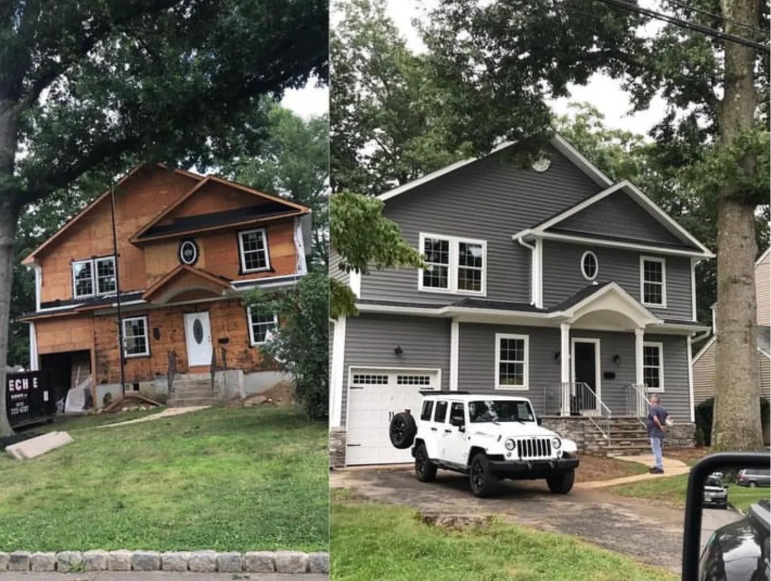 Full exterior siding and facade transformation