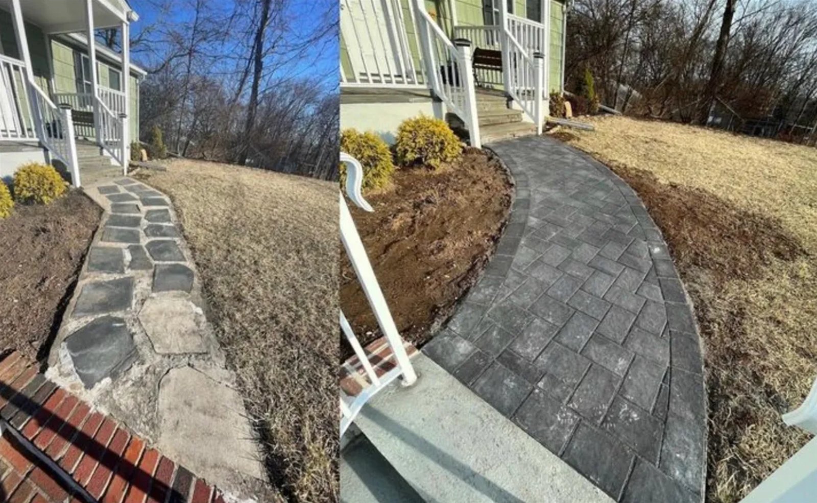 Paver walkway transformation